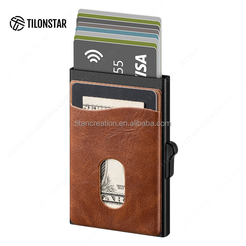 Card Case Aluminum Wallet Box Pop Up