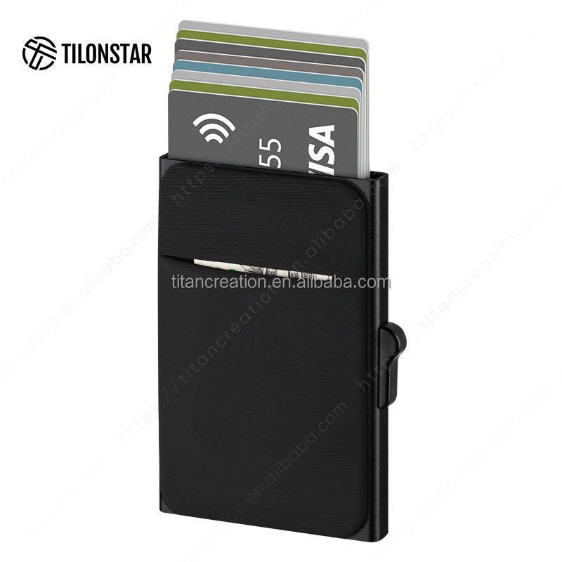 Card Case Aluminum Wallet Box Pop Up