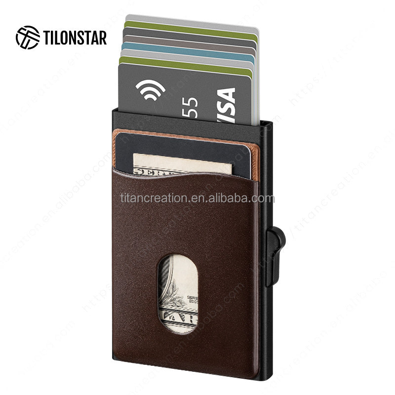 Card Case Aluminum Wallet Box Pop Up