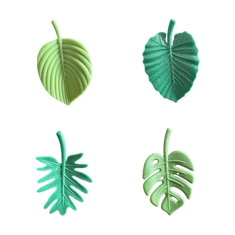 4Pcs/Pack Creative Green Turtle Leaf Fridge Magnet for Kitchen Message Board Refrigerator Magnet Sticker Gift Home Decoration